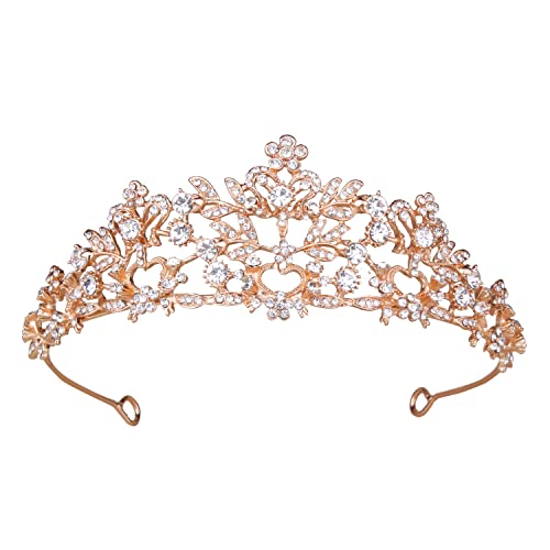 Vofler Coronas para 15 Años, Vofler Recuerdos Quinceañeras Quinceanera Quince Rose Gold Pink Tiara Bridal Hair Accessories for Princess Bride Women Flower Girls Wedding Birthday Pageant Prom Homecoming Party - Image 1