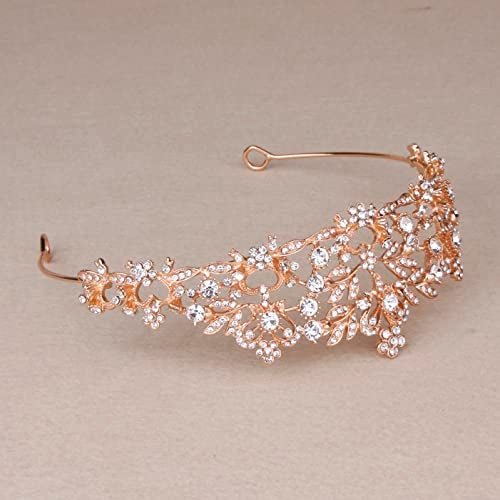 Vofler Coronas para 15 Años, Vofler Recuerdos Quinceañeras Quinceanera Quince Rose Gold Pink Tiara Bridal Hair Accessories for Princess Bride Women Flower Girls Wedding Birthday Pageant Prom Homecoming Party - Image 5
