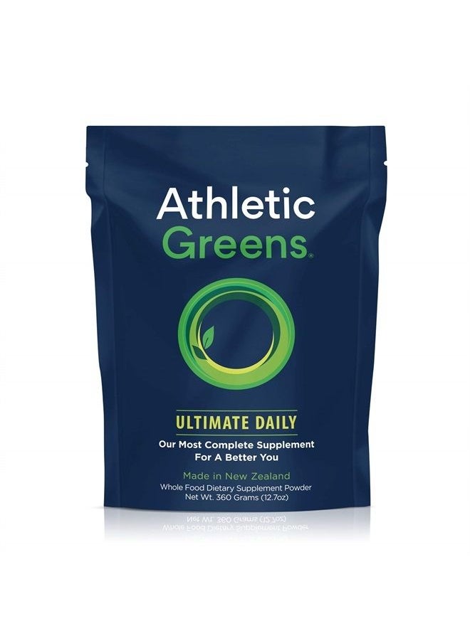 Athletic Greens - Ultimate Daily, Whole Food Sourced All in One Greens Supplement Powder, NSF Certified, GlutenFree, Vegan and Keto Friendly, 30 Day Supply, 360 Grams (Athletic Greens Ultimate Daily) - Image 1