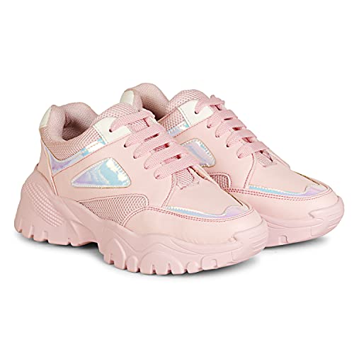 Denill Women Sports LACE UP Shoes (Pink) UK- 7 - Image 5