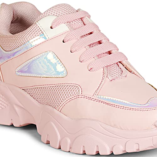 Denill Women Sports LACE UP Shoes (Pink) UK- 7 - Image 4