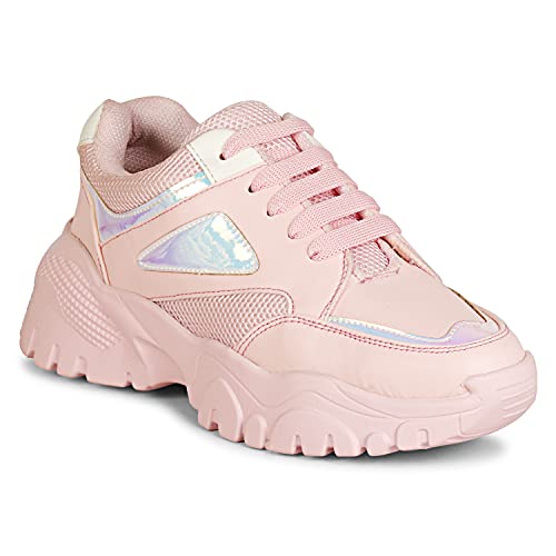 Denill Women Sports LACE UP Shoes (Pink) UK- 7 - Image 1