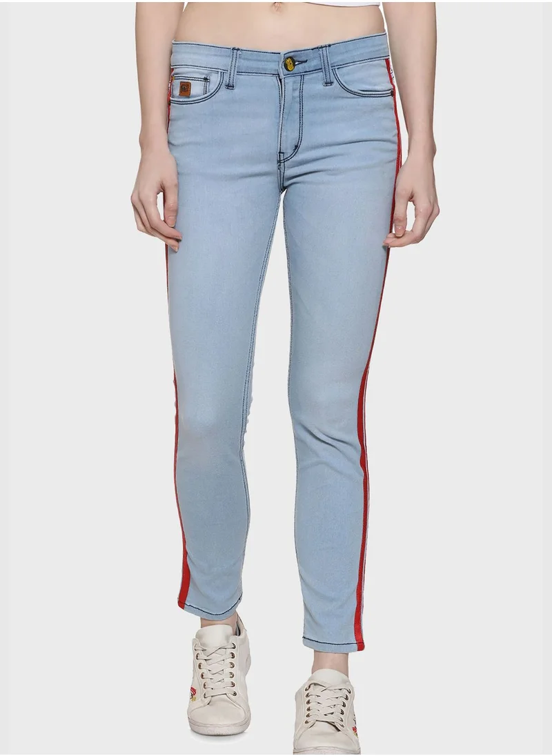 Campus Sutra Jeans with Side Stripes