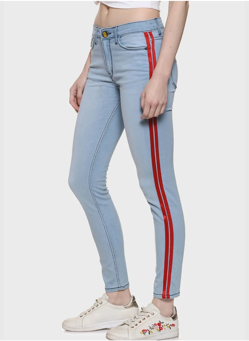 Campus Sutra Jeans with Side Stripes