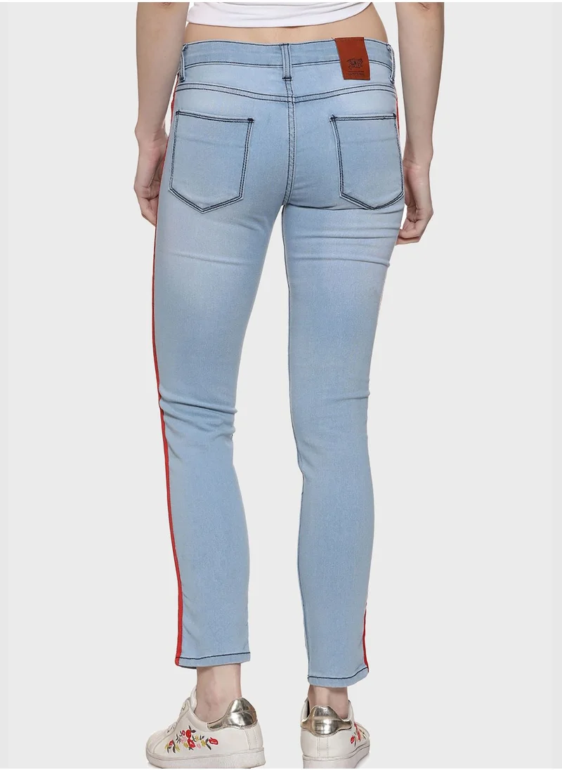 Campus Sutra Jeans with Side Stripes