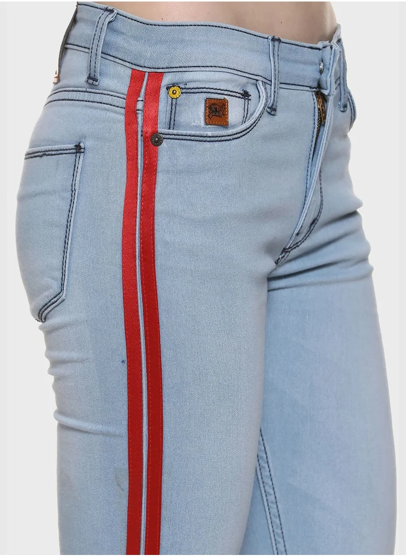 Campus Sutra Jeans with Side Stripes