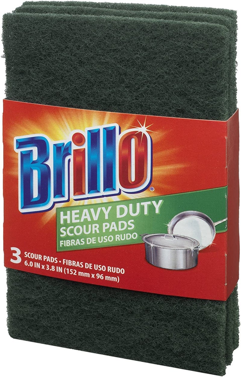 Brillo Heavy Duty Premium Scour Pads for Pots and Pans Tough on Grease 3 Count Heavy Duty 3 Count Pack of 1