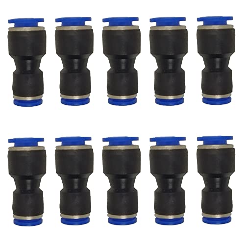 ROZESAZZ zjxed 3/8" OD x 5/16" OD Pneumatic quick Connector Push to Connect fittings Straight reducer Union/Coupler (Pack of 10) - Image 1