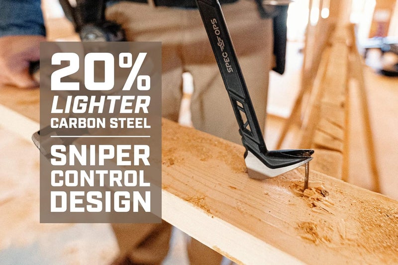 Spec-Ops Tools 1" Cats Paw & 15" Flat Pry Bar Crowbar Tool Set, Teardrop Nail Pullers, High-Carbon Steel, 3% Donated to Veterans - Image 1
