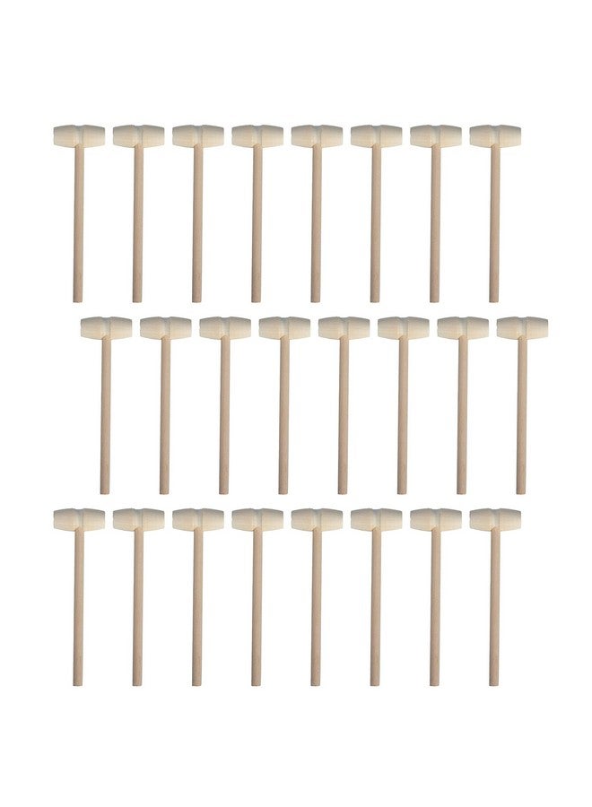 TDOCK 24 Pieces Mini Wooden Hammers Natural Wood Mallets Gavel Toy for Kids - Image 1