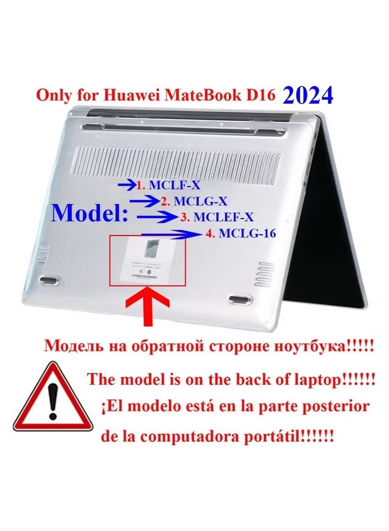 بينكساما حقيبة لابتوب متوافقة مع هواوي ميت بوك D16 2024 بحجم 16 بوصة، موديل MCLF-X وMCLG-16 وMCLEF-X، غلاف صلب واقٍ من الكريستال والمات. - Image 2