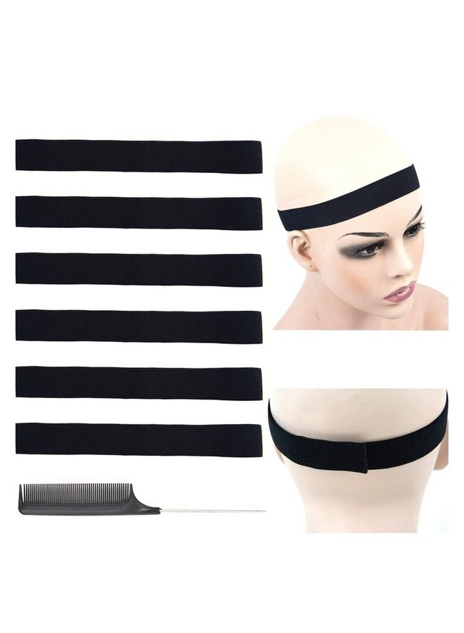 YTBYT 6 Pcs Elastic Band Lace Melting Bands Adjustable Wig Headbands For Lace Frontal Laying ( Width 1 Inch ) - Image 1