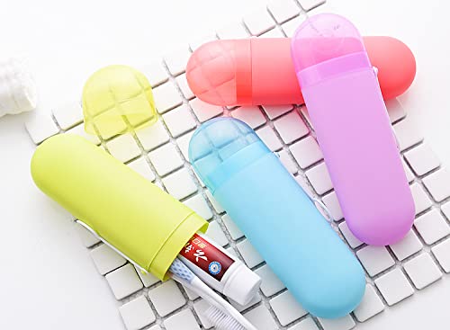 Prostuff.in Plastic Store Portable Toothbrush, Tongue Cleaner Holder Case Traveling, Outdoor, Use To Storage & Carry Case Storage Box Cover Organizer (Pack of 2), Multi-coloured - Image 4