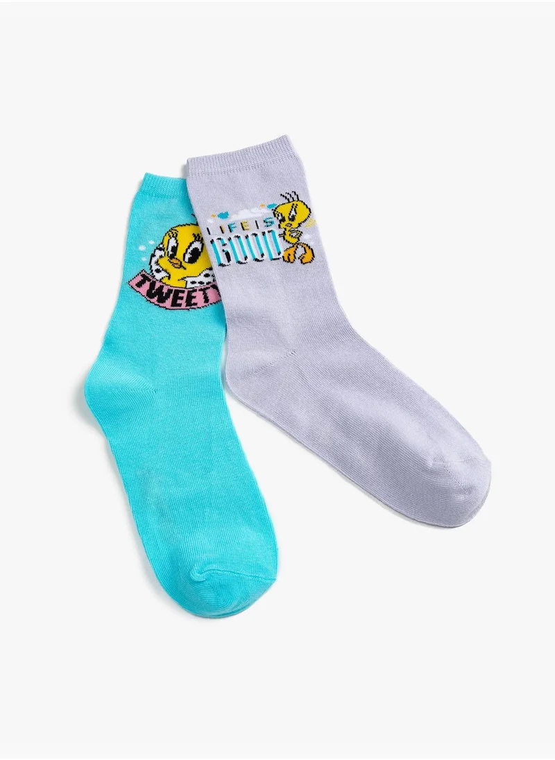 كوتون Tweety Printed Socks Set Licensed