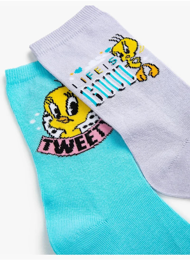 كوتون Tweety Printed Socks Set Licensed
