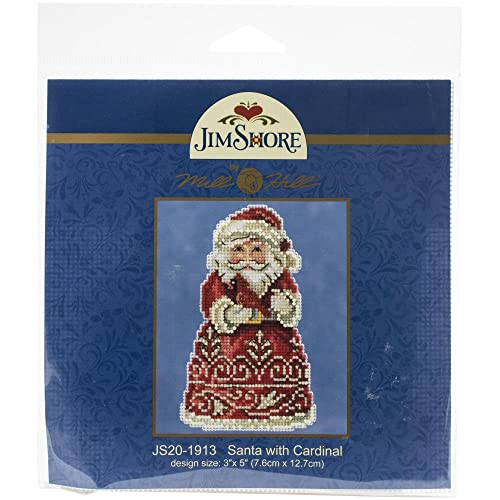 Mill Hill Santa with Cardinal Counted Cross Stitch Ornament Kit Mill Hill 2019 Jim Shore JS201913 - Image 2