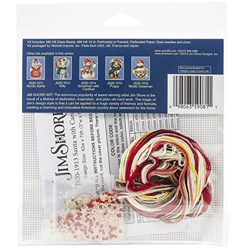 Mill Hill Santa with Cardinal Counted Cross Stitch Ornament Kit Mill Hill 2019 Jim Shore JS201913 - Image 3