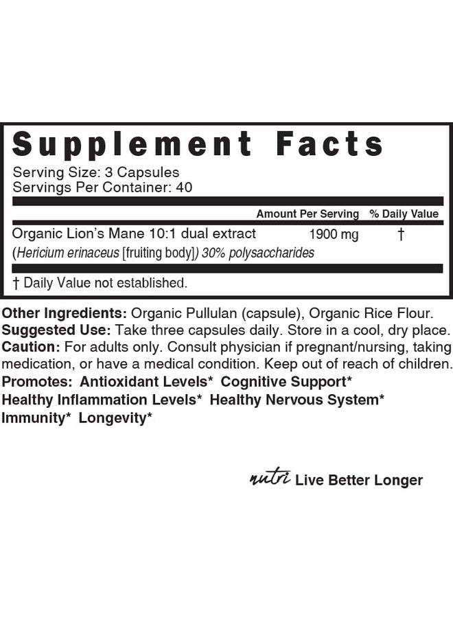 Nature'S Fusions كبسولات مكملات فطر ليوينغ من ناتشرز فيوجنز - 1900 ملغ، 10:1 استخراج مزدوج، 120 حبة - مستخلص فطر (الجسم المثمر) - مختبر من طرف ثالث - Image 4