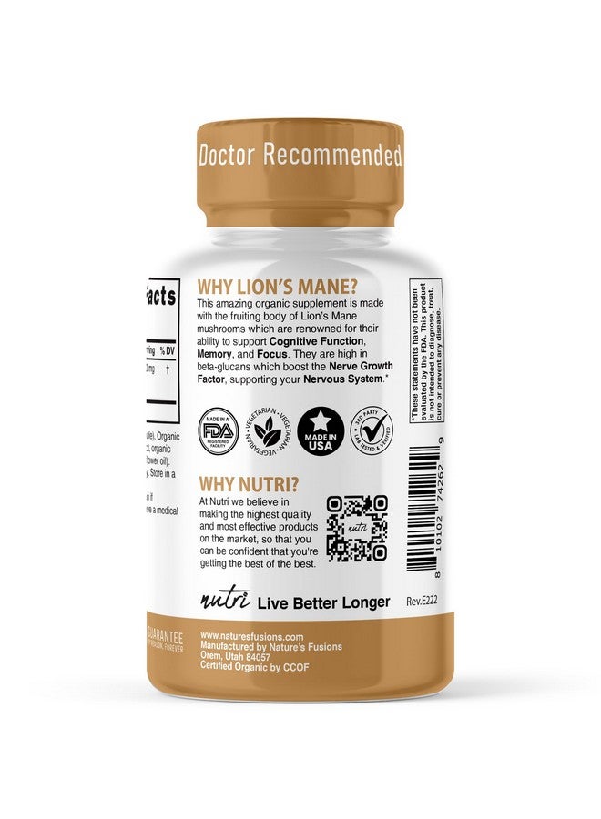 Nature'S Fusions كبسولات مكملات فطر ليوينغ من ناتشرز فيوجنز - 1900 ملغ، 10:1 استخراج مزدوج، 120 حبة - مستخلص فطر (الجسم المثمر) - مختبر من طرف ثالث - Image 5