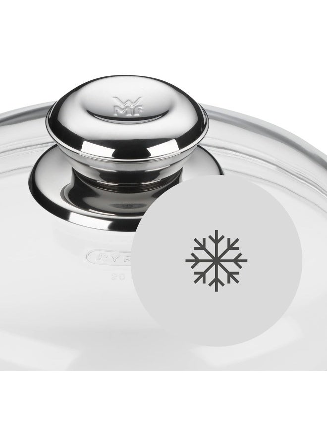 WMF 28cm Silver Round Frying Pan Lid with Glass Material and Plastic Knob, Dishwasher and Microwave Safe - Image 5