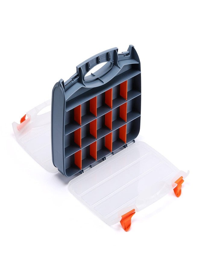 MIXPOWER 12-inch Double-Side Hardware Box Storage, with 15 Compartments Each Side.with Removable Dividers - Image 2