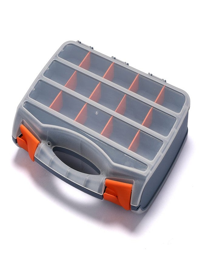 MIXPOWER 12-inch Double-Side Hardware Box Storage, with 15 Compartments Each Side.with Removable Dividers - Image 1