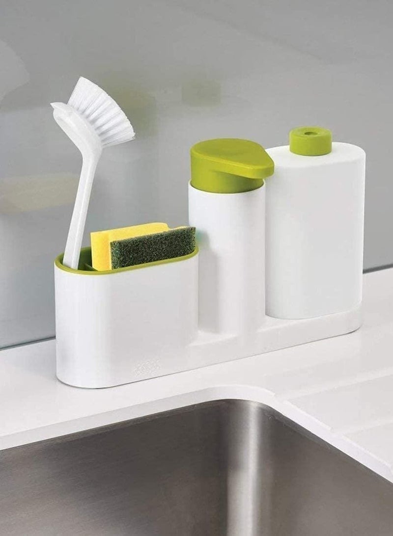 واي آند دي Touchless Automatic Kitchen Dish Soap Dispenser with Sponge Holder, Countertop Sink Organizer for Washing Brush Scrubber, Hand Dispensers Bathroom, Holds Sponges and Brushes  - Image 3
