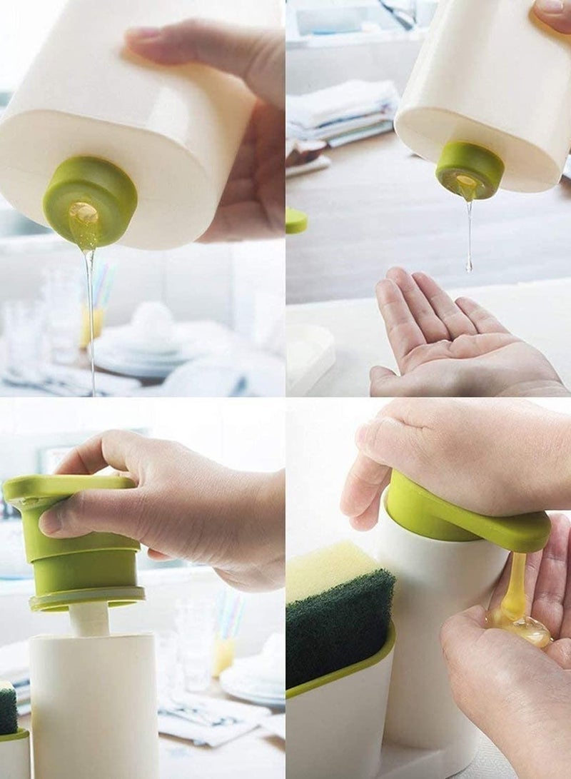 واي آند دي Touchless Automatic Kitchen Dish Soap Dispenser with Sponge Holder, Countertop Sink Organizer for Washing Brush Scrubber, Hand Dispensers Bathroom, Holds Sponges and Brushes  - Image 5