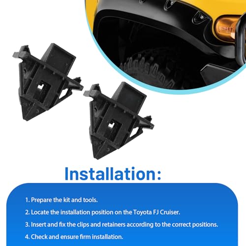 CULMKARI 8pcs Front Fender Moulding Clip Upper Panel Retainer Kit Fits Toyota FJ Cruiser 2007-2014 - Image 5