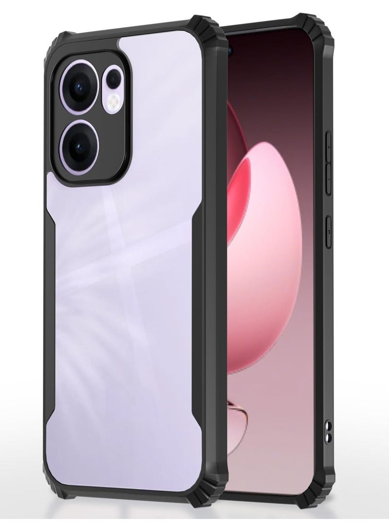 جراب oppo reno 13f مضاد للصدمات والخدوش شفاف مضاد للاصفرار حماية متكاملة مزود بحماية للكاميرا وفريم مرن لهاتف اوبو رينو 13 اف ( oppo reno 13f cover )