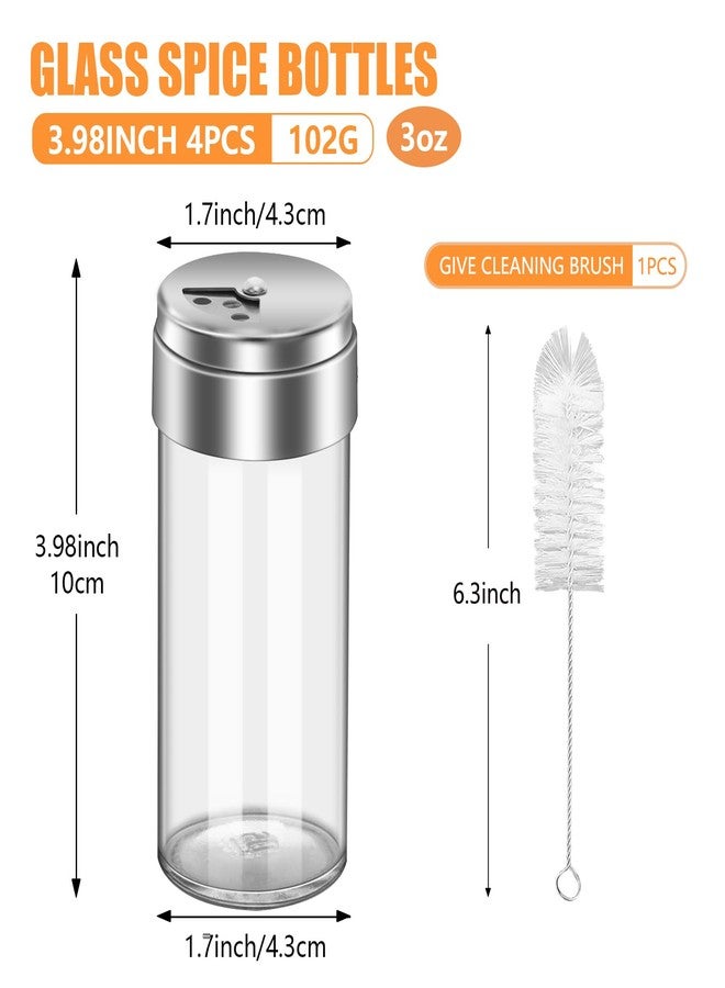 eispap 4Pcs 3 Oz (90 ml) Salt and Pepper Shakers Set with Adjustable Pour Holes, Salt Shakers for Kitchen, Stainless Steel Seasoning Containers, Dispenser Spice Jars for Table (4) - Image 2