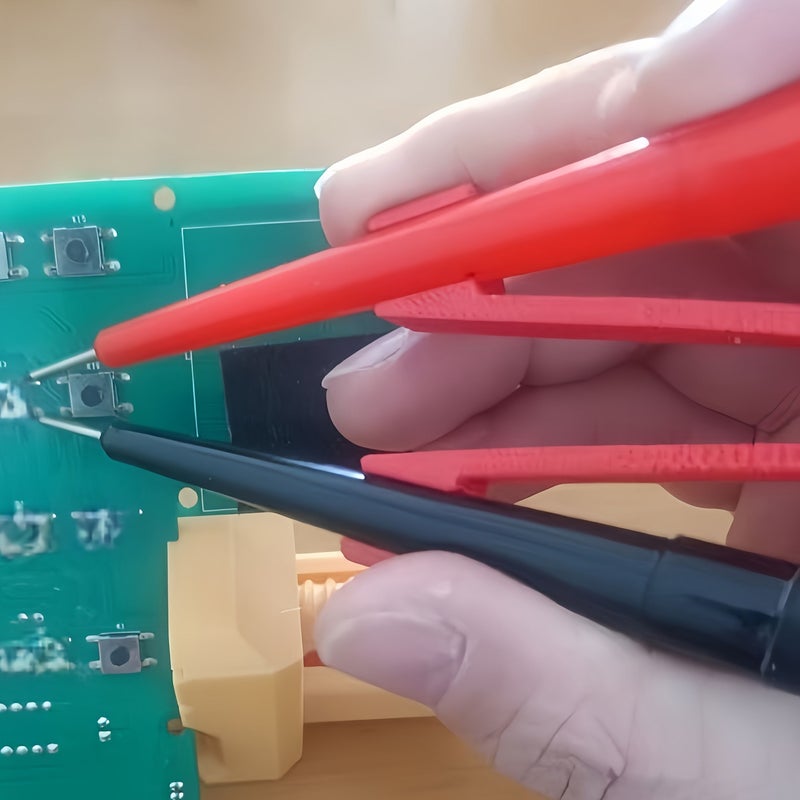 Test Probe Holder 1pc Universal Multifunctional Red Test Probe Holder Practical One Hand Auxiliary Tool For Equipment Adjustment Firmly Fixes Instrument Pointer Compatible With Common Tip Probes Circuit Repair Parts Component Test Leads - Image 3