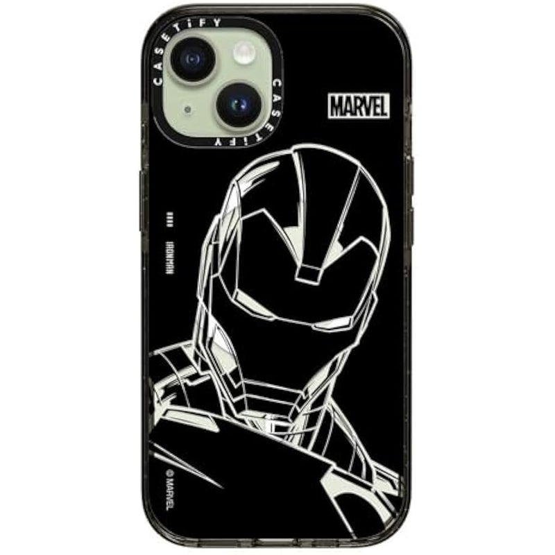 Casetify Impact iPhone 15 Case 【Iron Man Co-Lab / 4X Military Grade Drop Tested / 8.2ft Drop Protection/Compatible with Magsafe】 - Iron Man - Black - Clear Black - Image 3