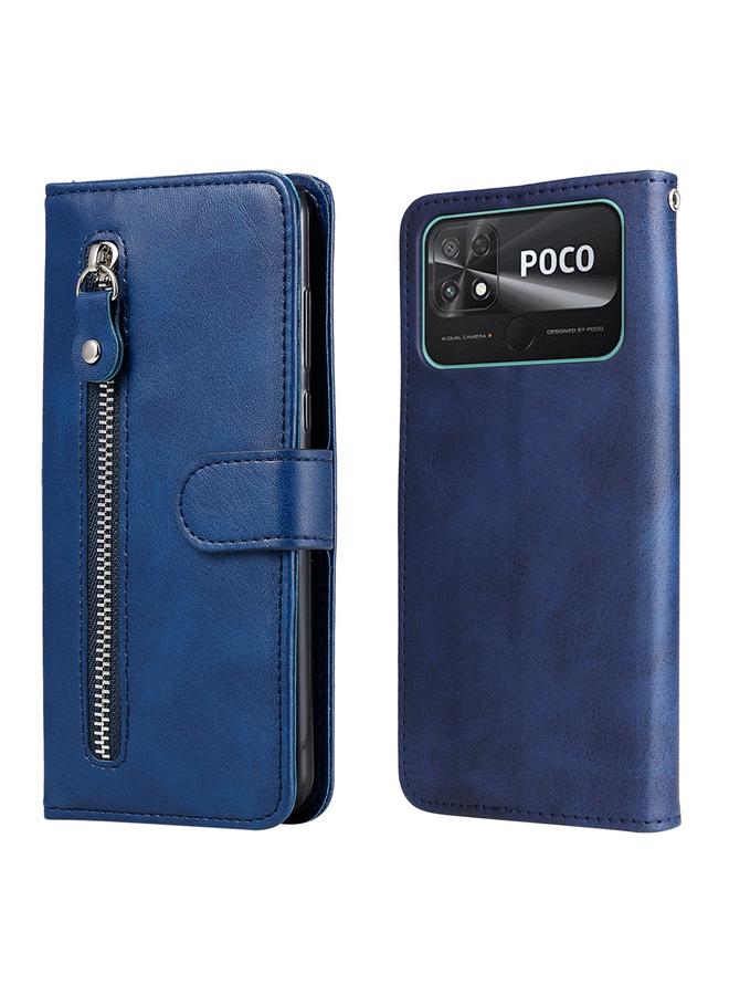 The Bros Case For Xiaomi Poco C40 Calf Texture Zipper Leather Phone Case