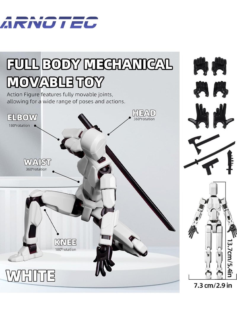 Action Figure T13 Action Figure 3D Printing Robot Lucky 13 Multi-Joint Movable Action Figure Desktop Decoration Game Lovers Need Assembly