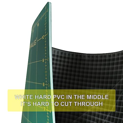 NEWBRAUG 18'' × 24'' Perfect Self Healing Cutting Mat, Non-Slip Gridded Rotary Cutting Board, Necessary for Quilting, Sewing, Craft, Fabric & Scrapbooking(Green/Black)… - Image 4