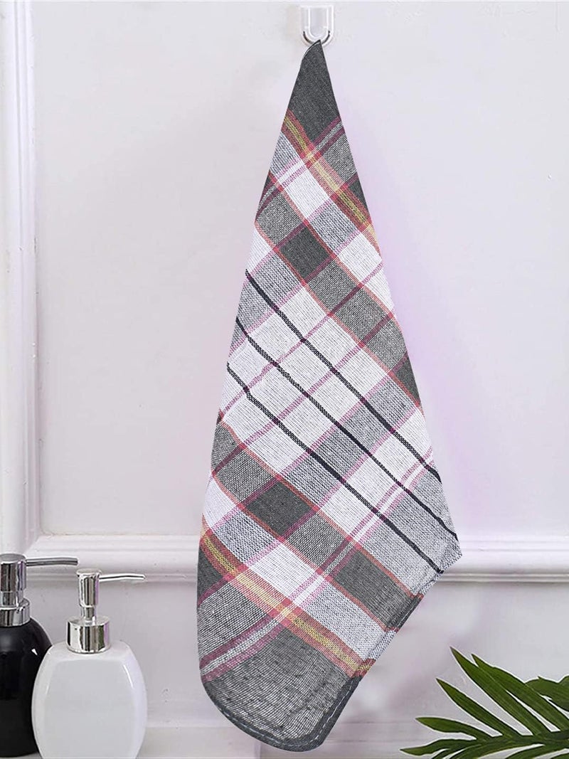 QUALCOSA KITCHEN Cleaning Machine Washable Multipurpose Cotton Checked Kitchen Towels (Multicolour, 18x18 Inch, Pack of 12 Pcs, 300 Gsm) - Image 3