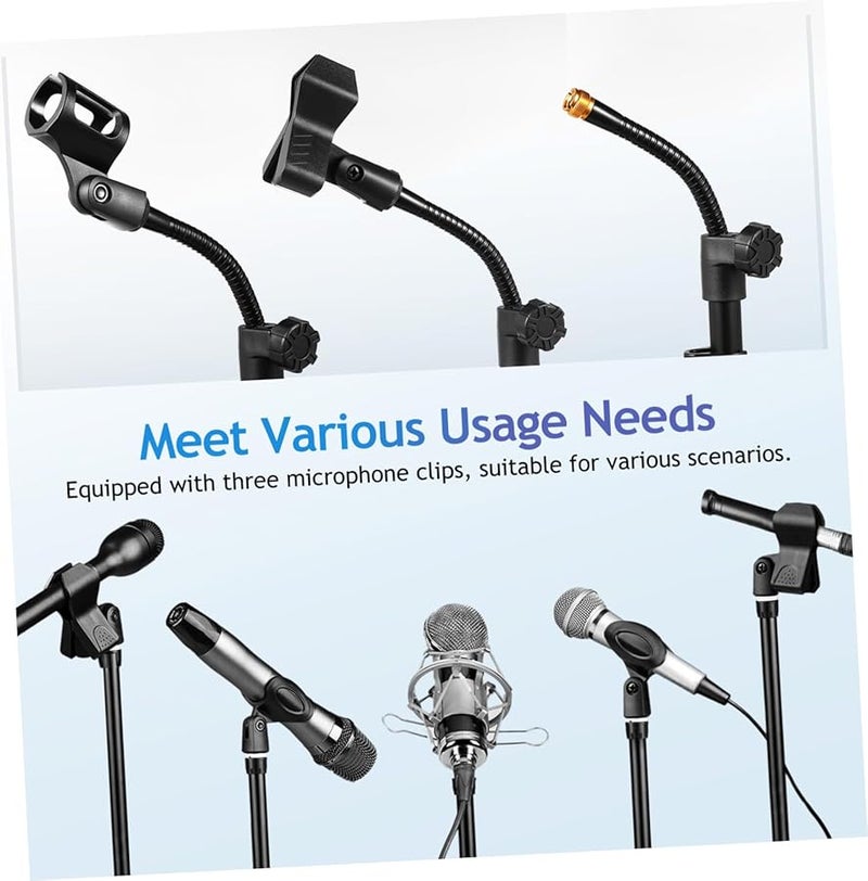 Heavy Duty Adjustable Floor Microphone Stand With Clamp And Carrying Bag For Singing Recording - Image 3