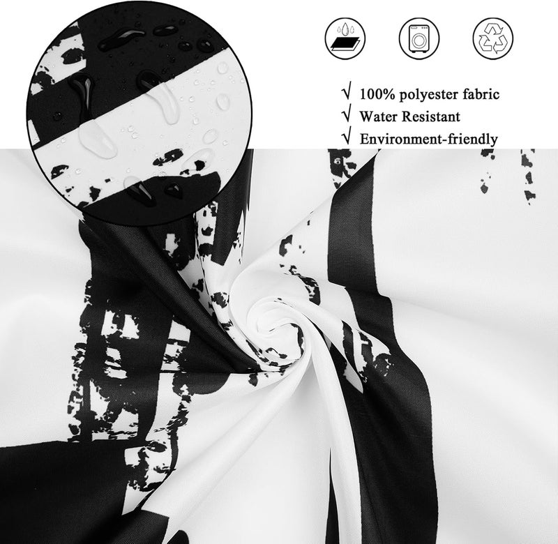 GCIREC Black and White Shower Curtain, Abstract Art with Brushstrokes Chaos Image Print Bathroom Curtain for Men Contemporary Bathtub Decor Waterproof Fabric Machine Washable with 12 Hooks - Image 4