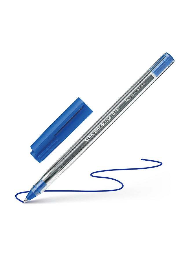 شنايدر حبر جاف أزرق ناعمة الكتابة أقلام | طرف فولاذي متين 0.5 ملم خط متوسط، برميل شفاف بمستوى حبر مرئي، تصميم مريح وخيار تعبئة الخرطوشة - Image 4