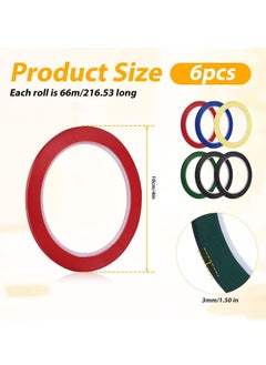 Y&D SYOSI 6 Rolls Violin Fingering Tape, 3mm Tape Sticker for Cello Practice Beginners' Finger Position Marker (5 Colors)  - Image 2
