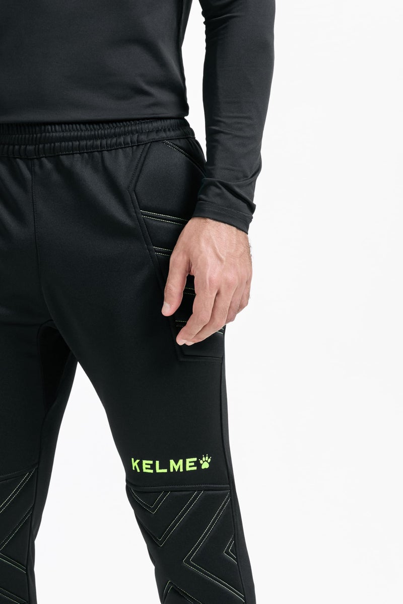 KELME Men's Goalkeeper Pants - Padded Goalie Leggings, Size X-Small, Black/Green - Image 4