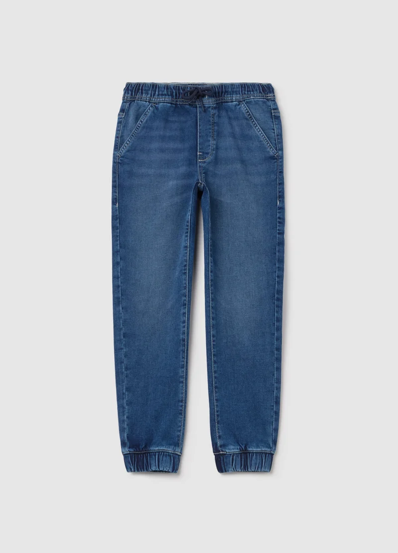 او في اس Denim Joggers With Drawstring