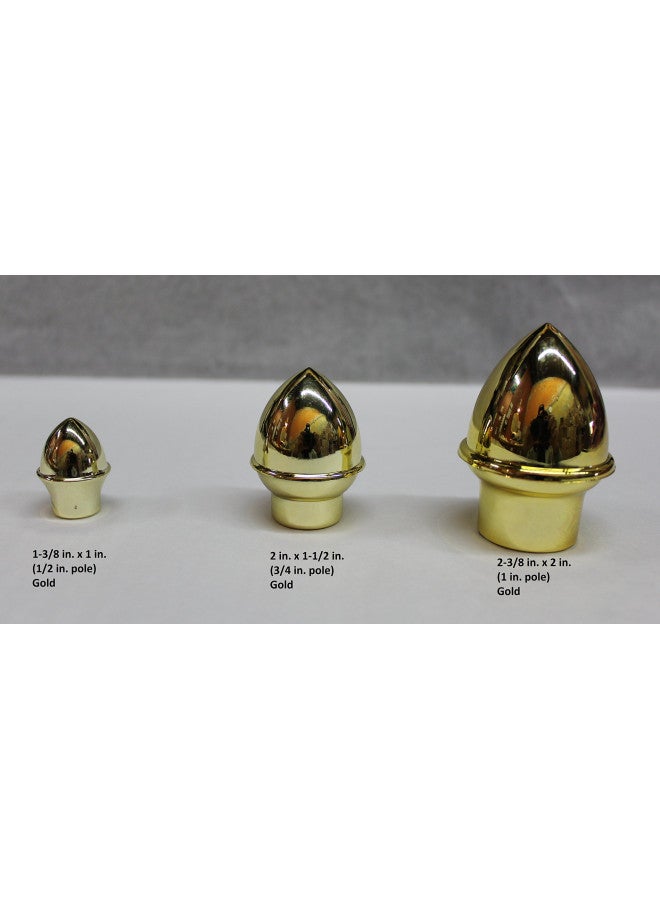 FlagandBanner Gold Acorn End Cap Flag Pole Topper Finial (Fits 1 in. Pole)  - Image 2