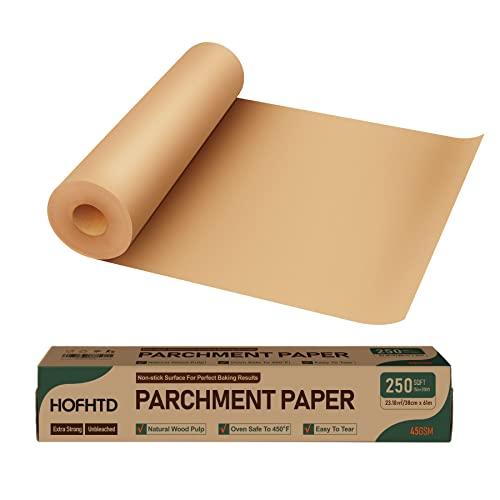 Parchment Paper for Baking 15 in x 200 ft Air Fryer Disposable Paper Liner NonStick Unbleached Parchment Paper Roll HOFHTD Baking Paper Roll for Grilling Steaming Pans Oven