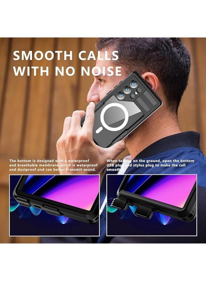 Magnetic Waterproof Case Compatible with Samsung Galaxy S24 Ultra Shockproof IP68 Full Protection Fully Sealed Underwater Cover