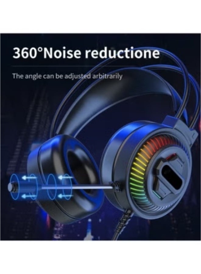 Gaming Headset with Microphone, Gaming Headphones for PS4 PS5 Xbox One PC with RGB Lights, PlayStation Headset with Noise Reduction 7.1 Surround Sound Over-Ear and Wired 3.5mm Jack  - Image 2