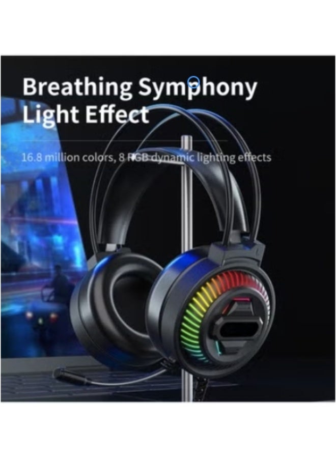 Gaming Headset with Microphone, Gaming Headphones for PS4 PS5 Xbox One PC with RGB Lights, PlayStation Headset with Noise Reduction 7.1 Surround Sound Over-Ear and Wired 3.5mm Jack  - Image 3