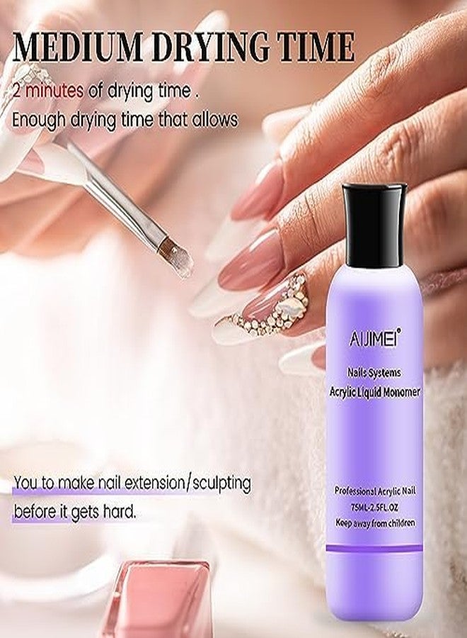 AIJIMEI سائل مونيومر أكريليك AIJIMEI 5 أونصة 2 قطع 75 مل/2.5 أونصة سائلة مونيومر أكريليك لبودرة الأكريليك سائل مونيومر للأظافر الأكريليكية أكريليك لبودرات وسوائل الأظافر - Image 5