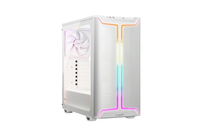 be quiet! صندوق الكمبيوتر be quiet! Pure Base 501 DX أبيض، مع لوحة أمامية عالية تدفق الهواء وغطاء علوي، أداء أقصى، 3 مراوح Pure Wings 3 140mm PWM مثبتة مسبقًا، ضغط هواء استثنائي، تصميم ديناميكي - Image 1